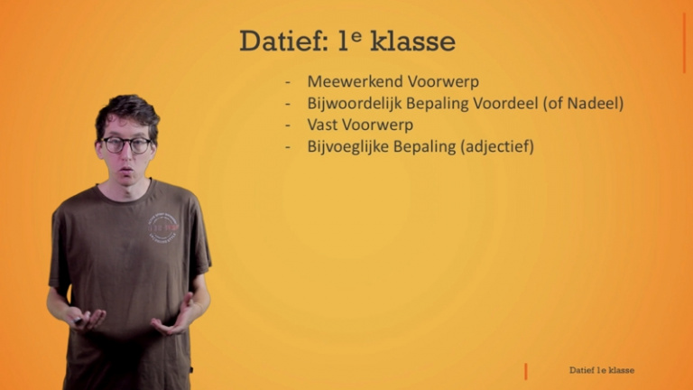 De datief: eerste klasse