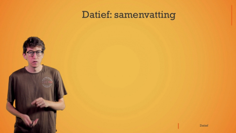 De datief: samenvatting